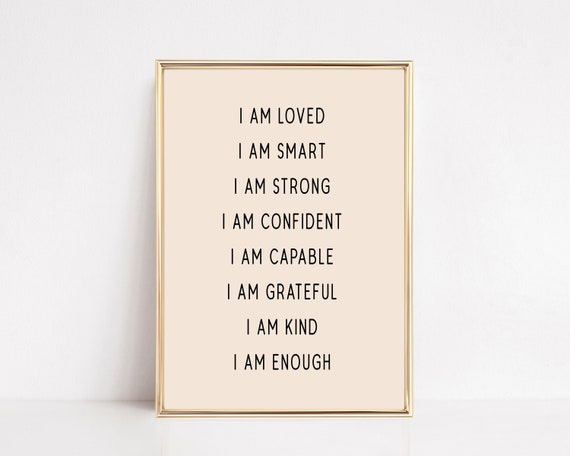 Affirmations Wall Art Gender Neutral Nursery Decor Boho Kids Room Decor Inspirational Girls Room Decor Art
