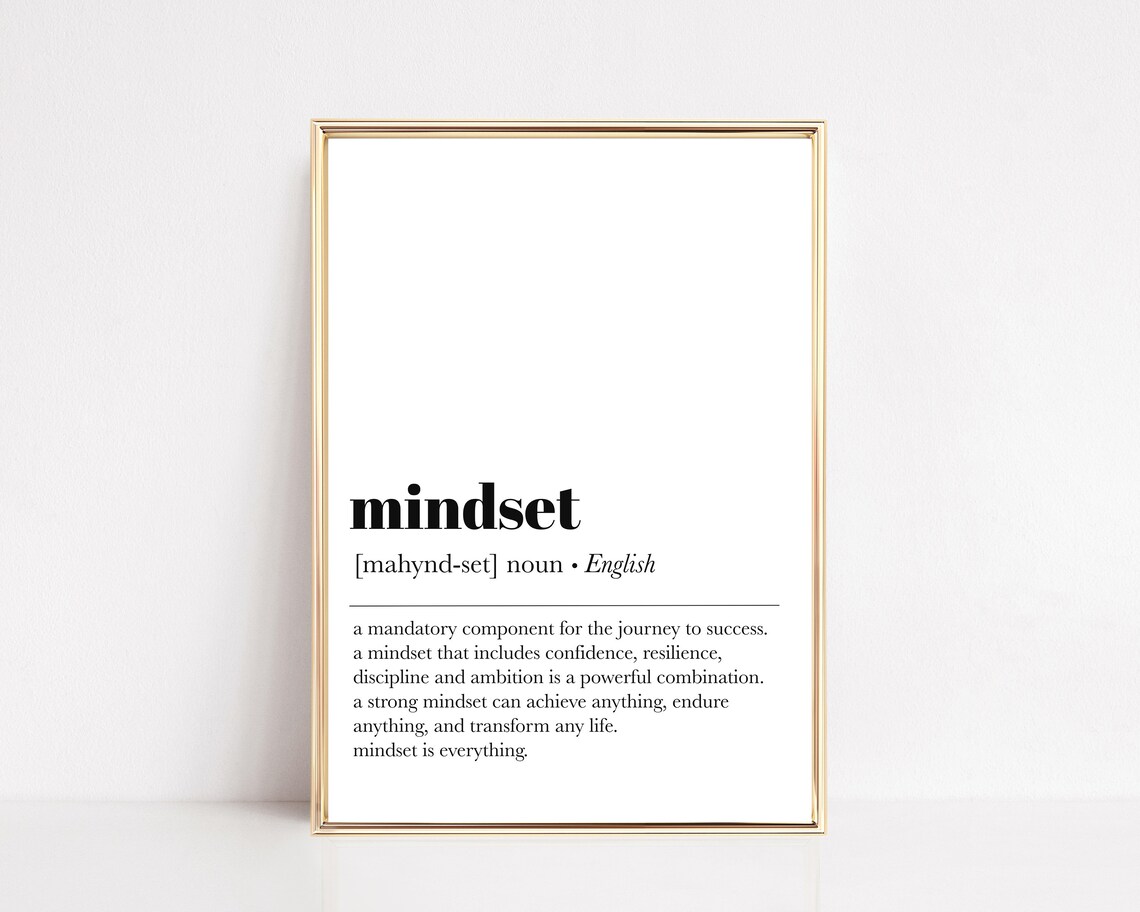 Mindset Definition Motivational Quote Art Print