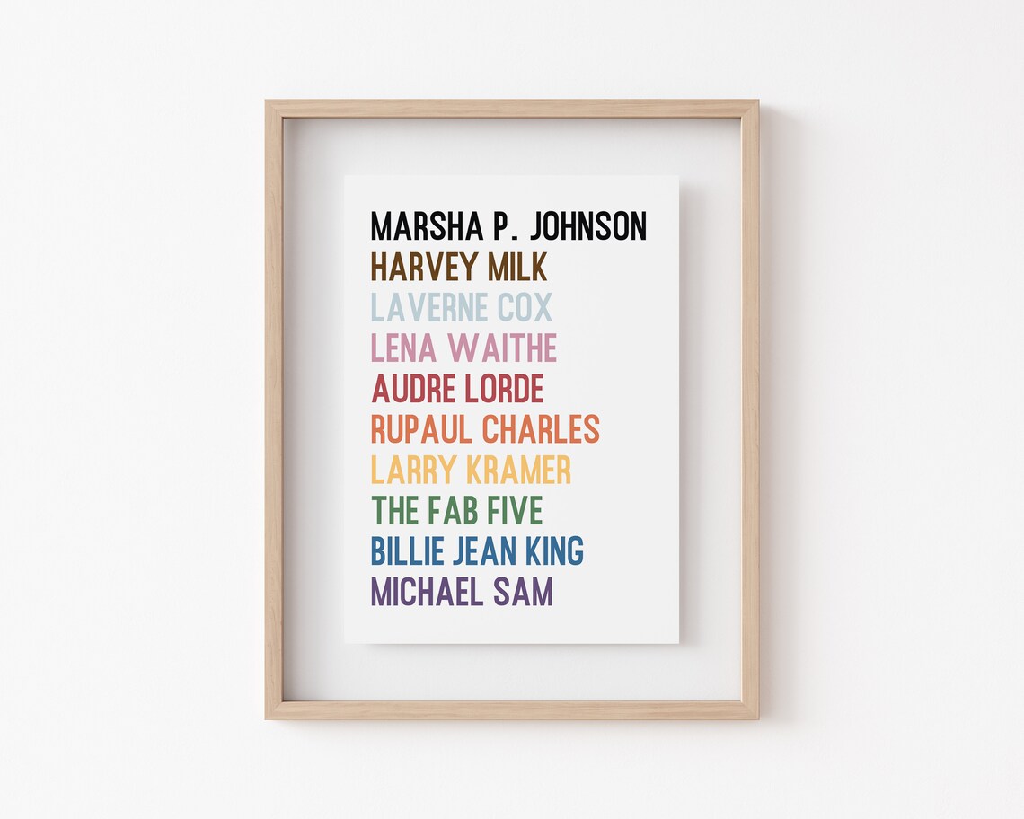 LGBTQ Activists Art Print, Pride Home Decor