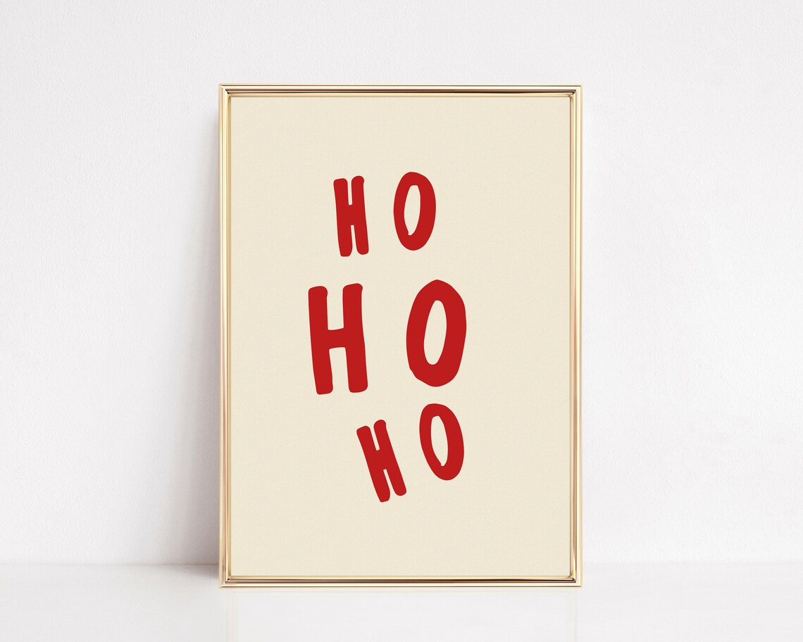 Ho Ho Ho Sign Christmas Wall Art Print