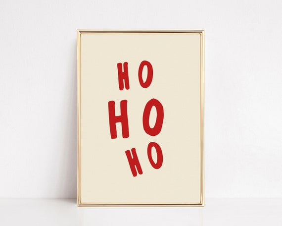 Ho Ho Ho Sign Christmas Wall Art Print