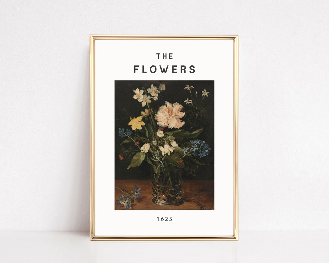 The Flowers 1625 Vintage Floral Still Life Antique Botanical Print