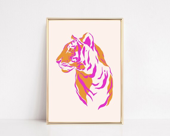Tiger Print, Preppy Maximalist Dorm Decor Poster