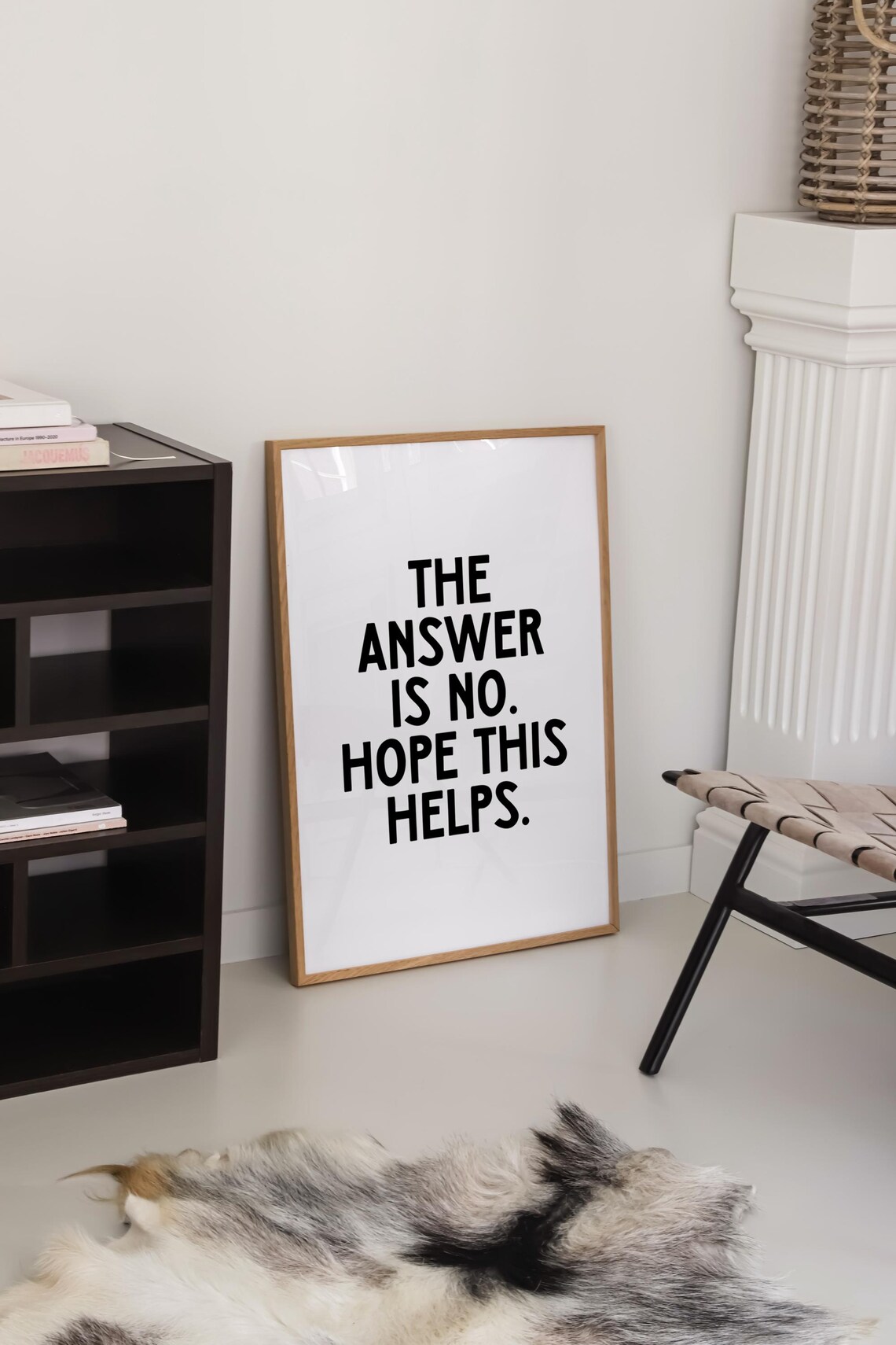 Funny Office Quote The Answer Is No Hope This Helps Minimalist Poster - Image 3