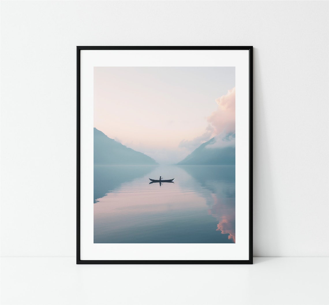 Lake Landscape Photography With Canoe - Image 3