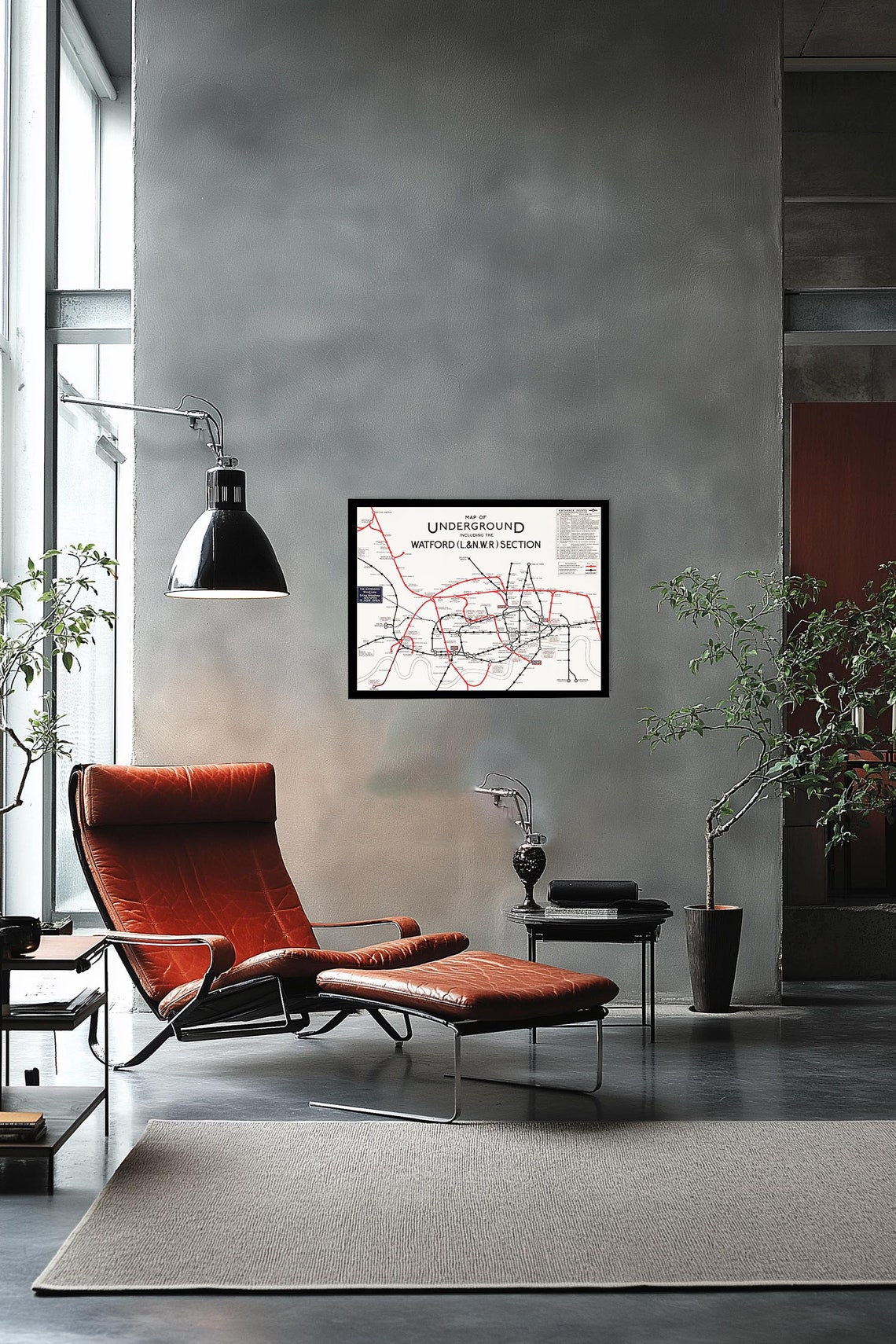 Vintage London Underground Watford Section Retro Transit Map Poster - Image 3
