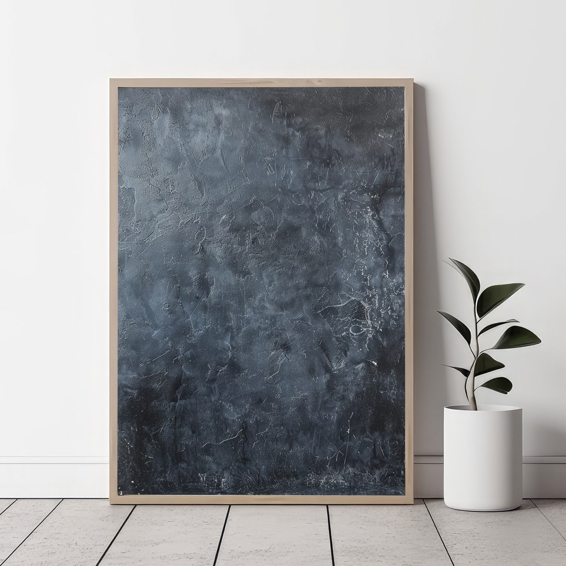 Dark Moody Charcoal Grey Textured Abstract Minimalist Art Poster