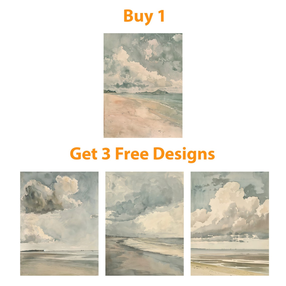 Beach Vintage Painting, Coastal Decor - Image 6