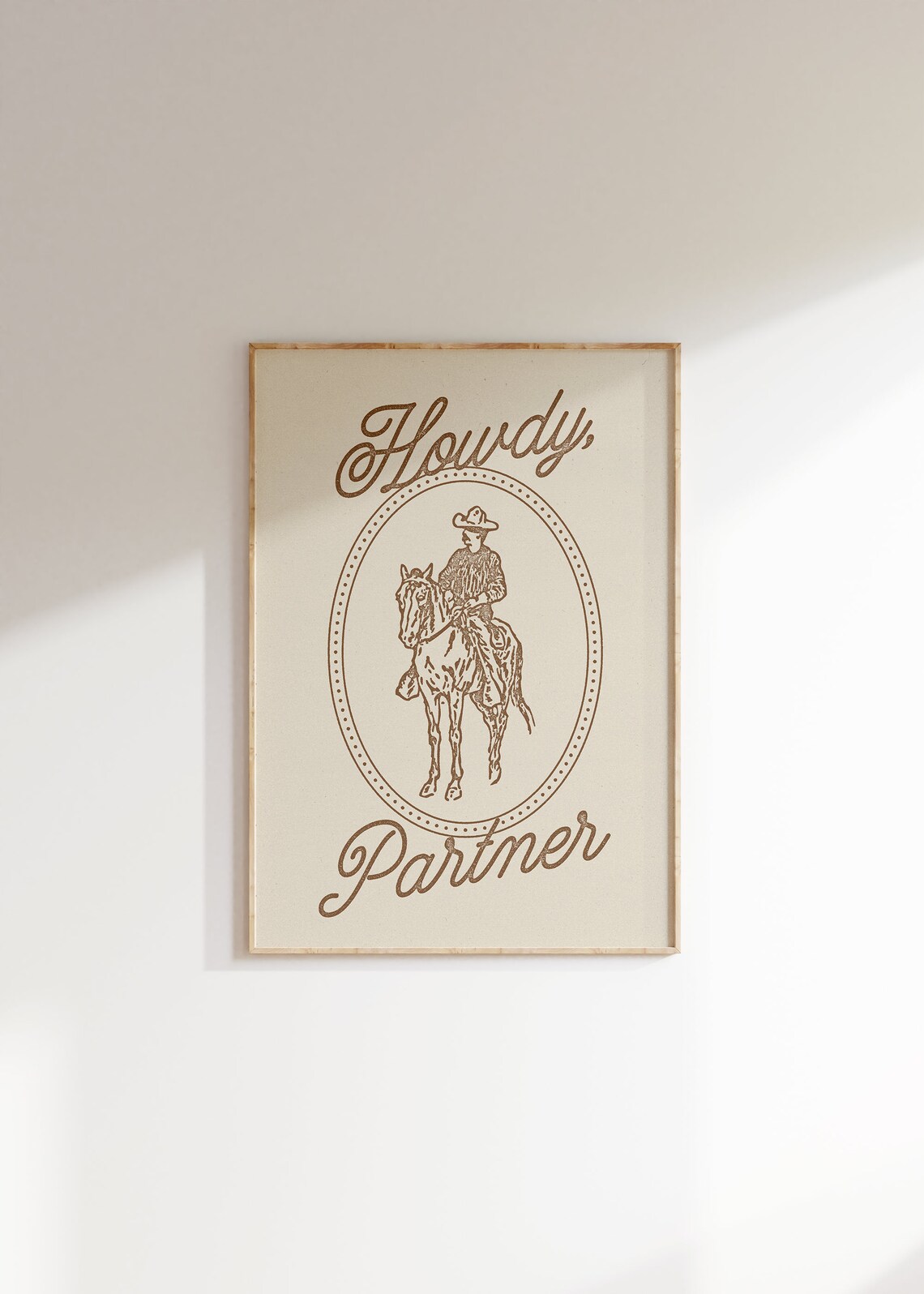 Howdy Partner Vintage Minimalist Western Art Print - Image 2