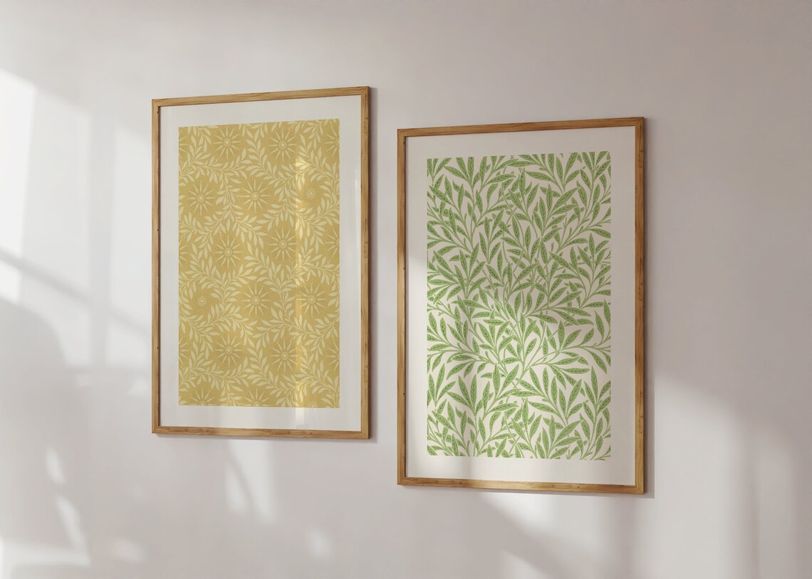 Vintage Botanical Pattern Bundle, Boho Nursery Art Print