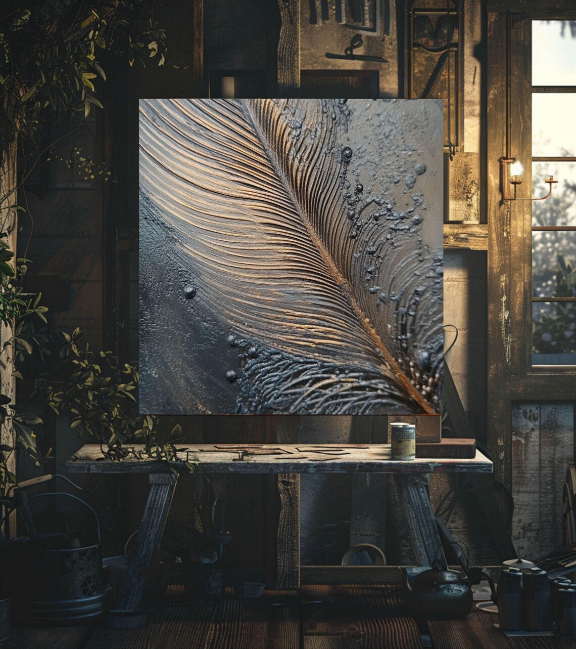 Boho Mystical Feather Wall Art, Bohemian Decor