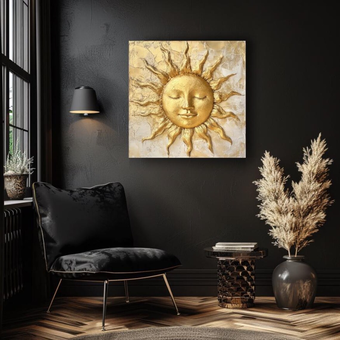 Mystical Sun Celestial Living Room Art Print - Image 4
