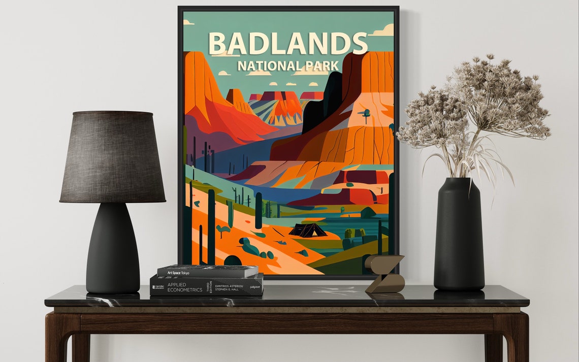 Badlands National Park Desert Buttes Scenic Vintage Poster Artwork - Image 3