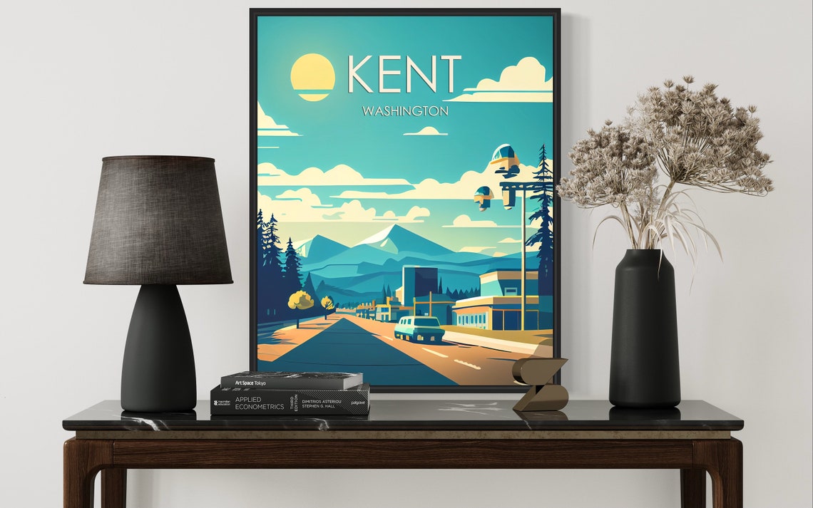 Kent Washington Scenic Mountain Road Evergreen View Travel Poster - Image 2