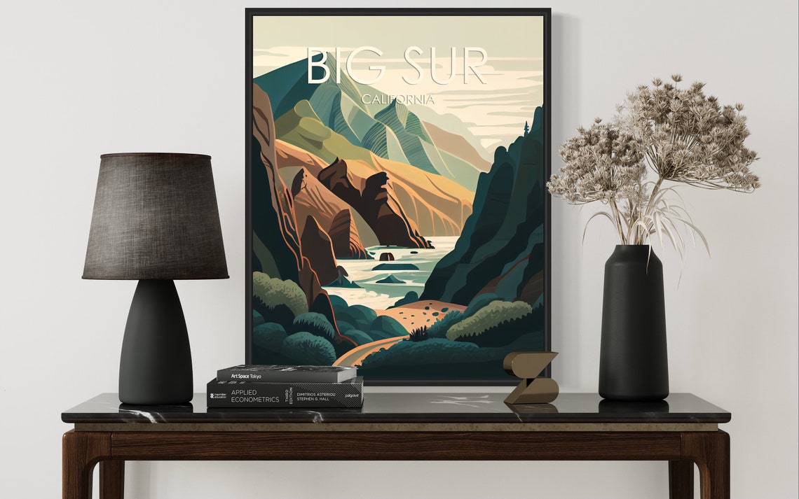 Big Sur California Rugged Coastline Cliffs Ocean Travel Poster - Image 2