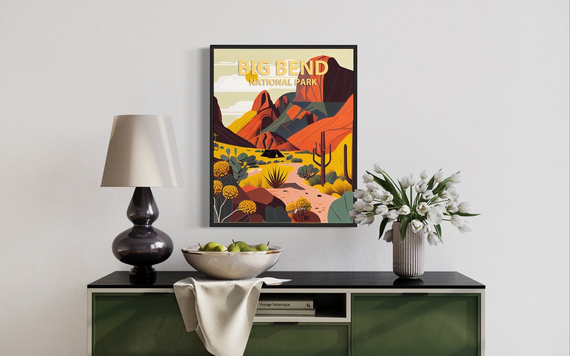 Big Bend National Park Texas Desert Red Rock Canyon Sunset Poster - Image 3