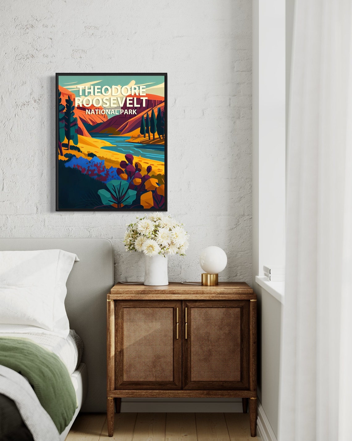 Theodore Roosevelt National Park Painted Badlands Retro Poster - Image 2