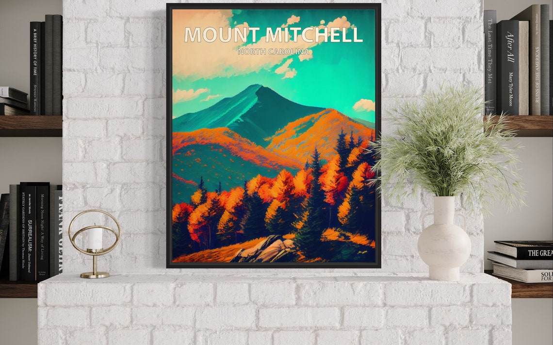 Mount Mitchell North Carolina Autumn Foliage Peak Mountain Poster - Image 3