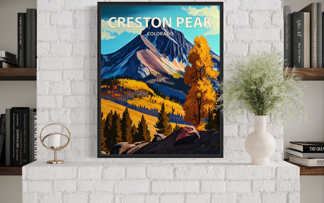 Creston Peak Colorado Sharp Rocky Summit Golden Aspens Art Poster - Image 3