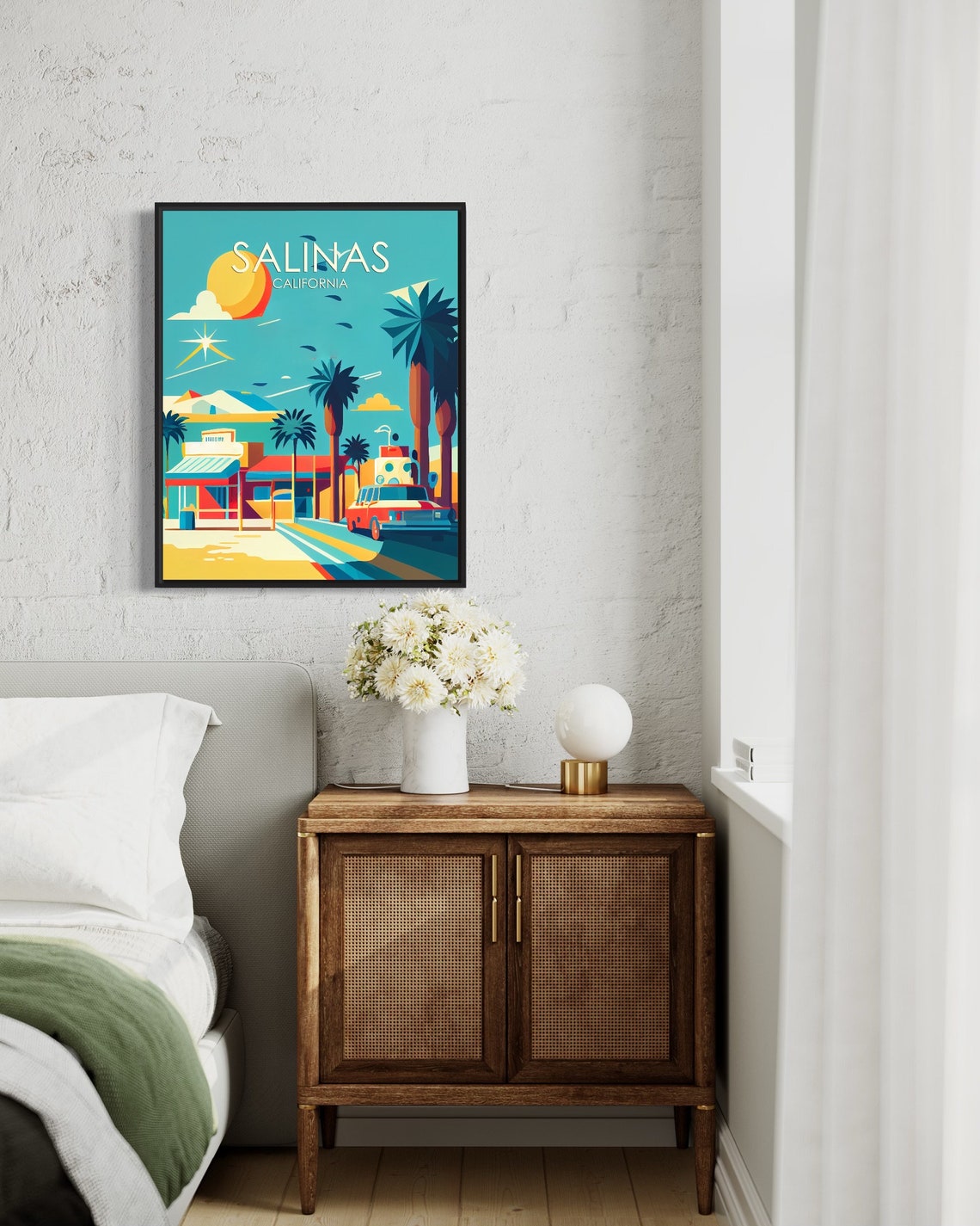 Salinas California Mid-Century Main Street Retro Travel Poster - Image 3