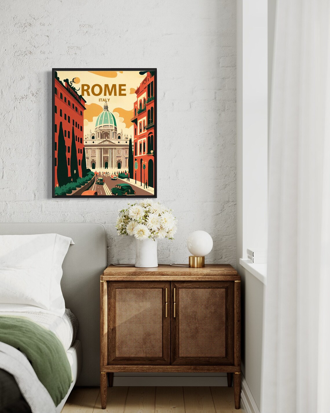 Rome Italy St Peters Basilica Vintage Street Scene Travel Poster - Image 2