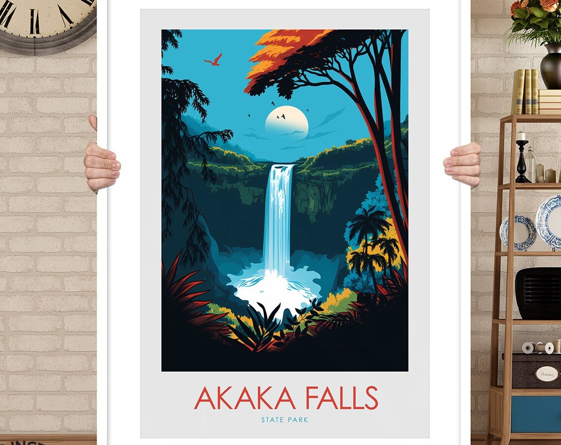 Akaka Falls Travel Poster, Nature Wall Art Print - Image 3
