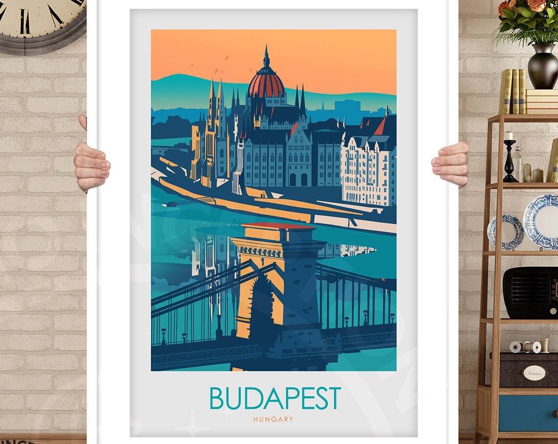 Budapest Travel Poster, Hungary City Print - Image 3