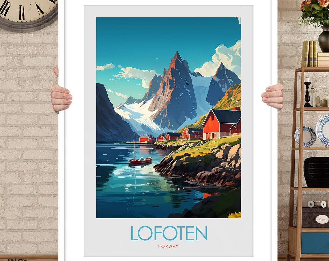 Lofoten Islands Minimal Travel Print, Norway Poster - Image 3