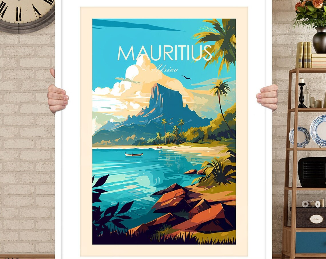 Mauritius Traditional Print, Indian Ocean Travel Poster - Image 3