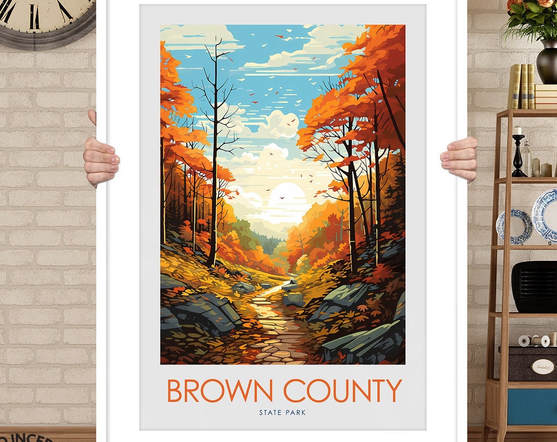 Brown County State Park Indiana Autumn Forest Trail Fall Poster - Image 3