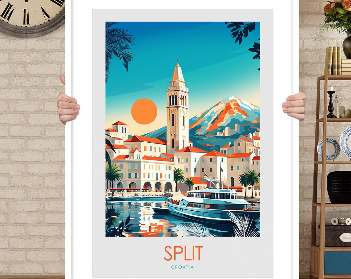 Croatia Split Travel Poster, Europe Wall Art Print - Image 3