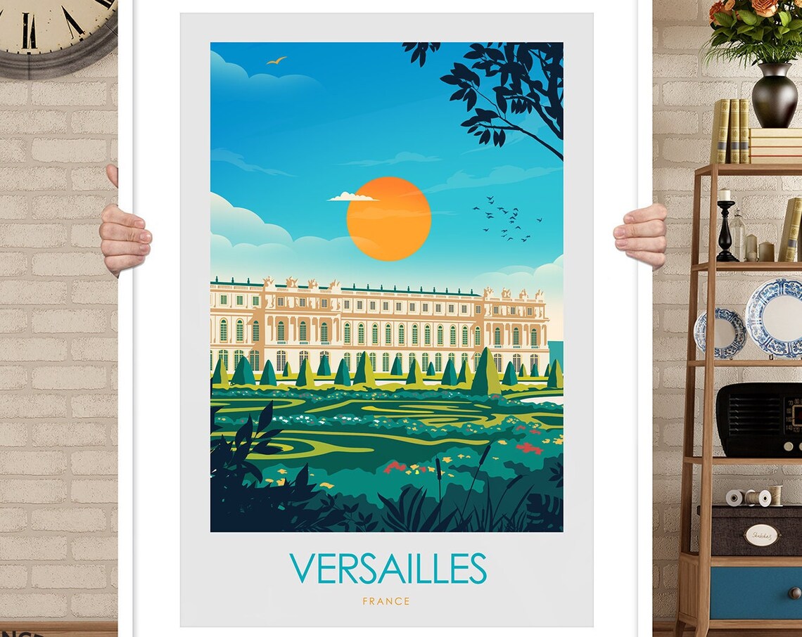 Versailles France Palace Gardens Grand Sun Vintage Travel Poster - Image 3