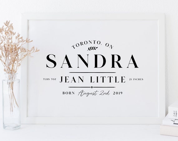 Custom Nursery Print Custom Name Print Custom Birth Print Custom Custom Wall Decor Personalized Print Above Crib Art