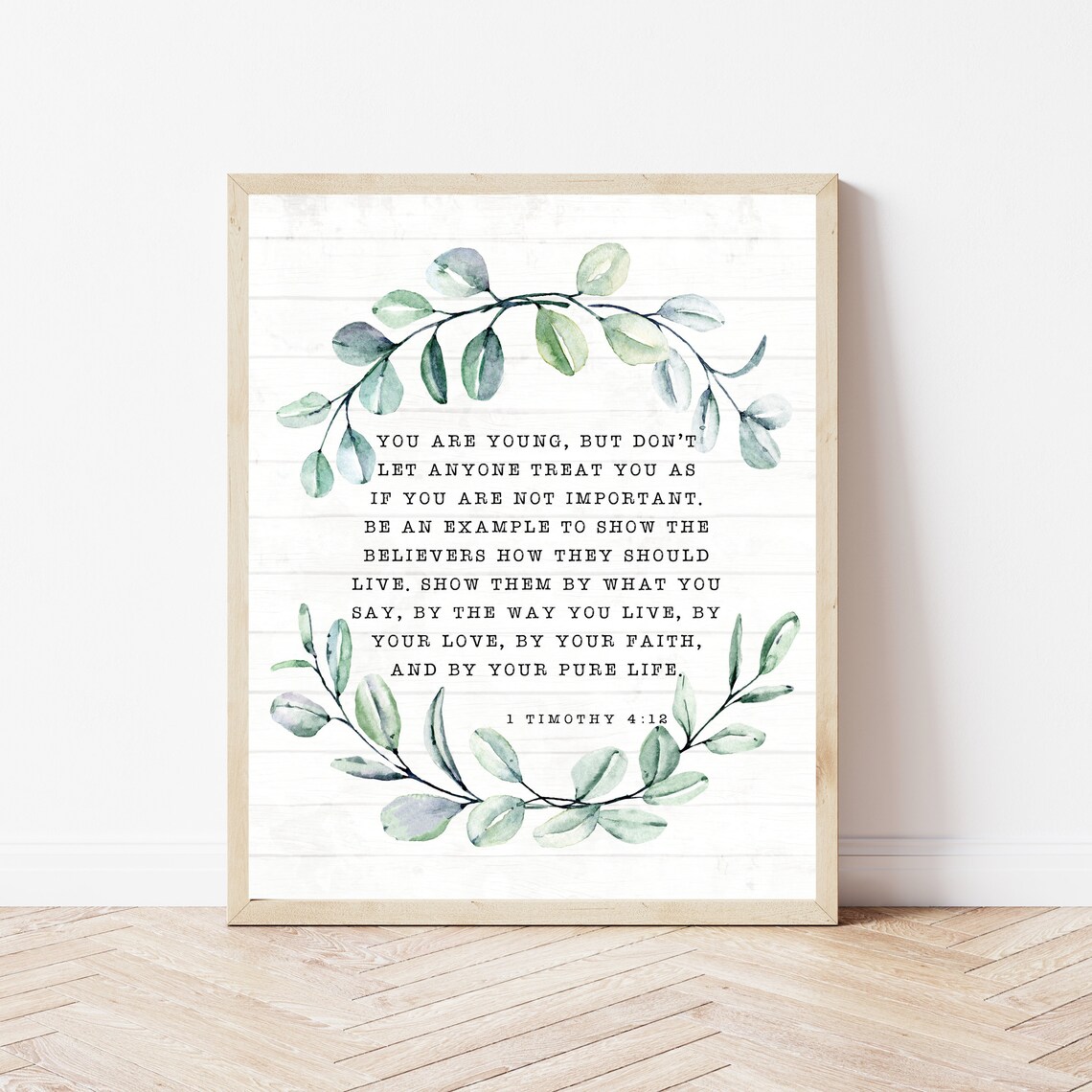 Bible Verse Nursery Art Print, Baptism Scripture