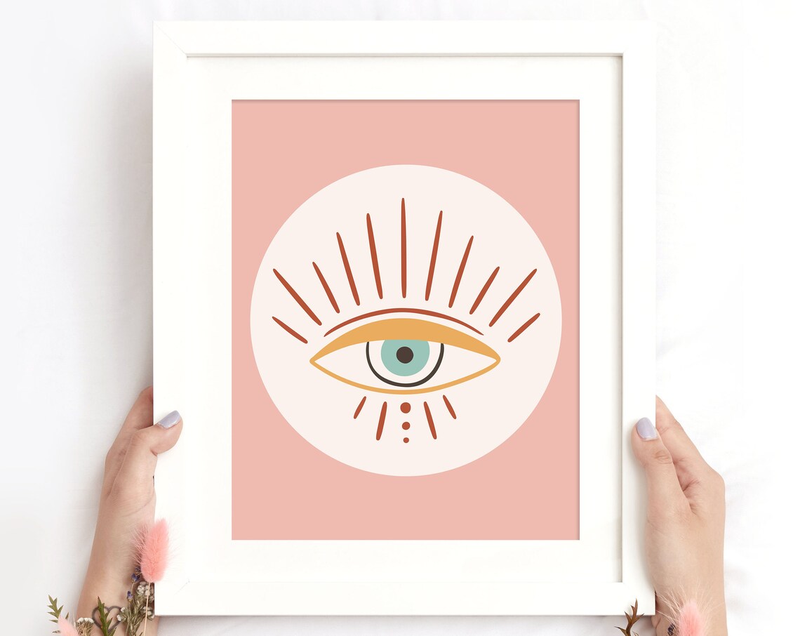 Green Eye Print Bohemian Decor Hippie Art Cute Magic Boho Print Home Wall Decor Mystical Wall Art Instant - Image 2