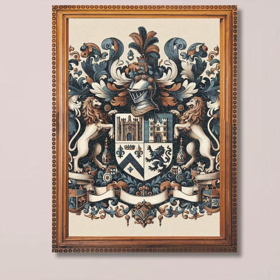 Royal Nobility Coat Of Arms Poster European Castle Core Art 44 Noble Families Heraldic Emblem Family Heirloom
