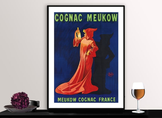 Cognac Meukow Vintage Fooddrink Poster Cognac Lovers Beverages Art Cognac Lovers Gift Lovely Bar Decor Ideas