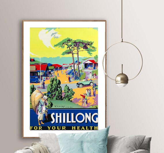 Shillong India Vintage Travel Poster Poster Paper Or Print Gift Idea Wall Decor