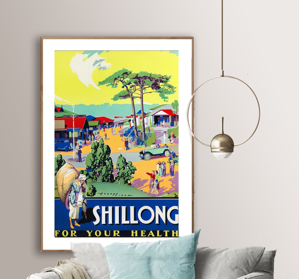 Shillong For Your Health India Hill Station Vintage Travel Poster