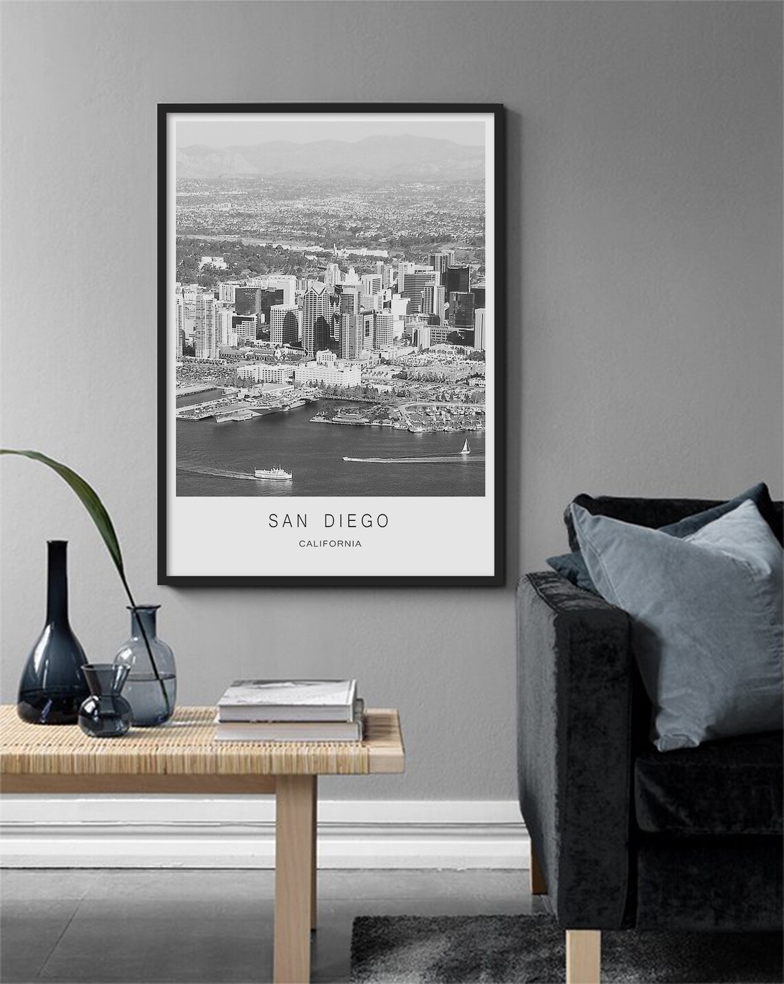 San Diego California Downtown Skyline Bay Aerial Photo Poster - Image 2