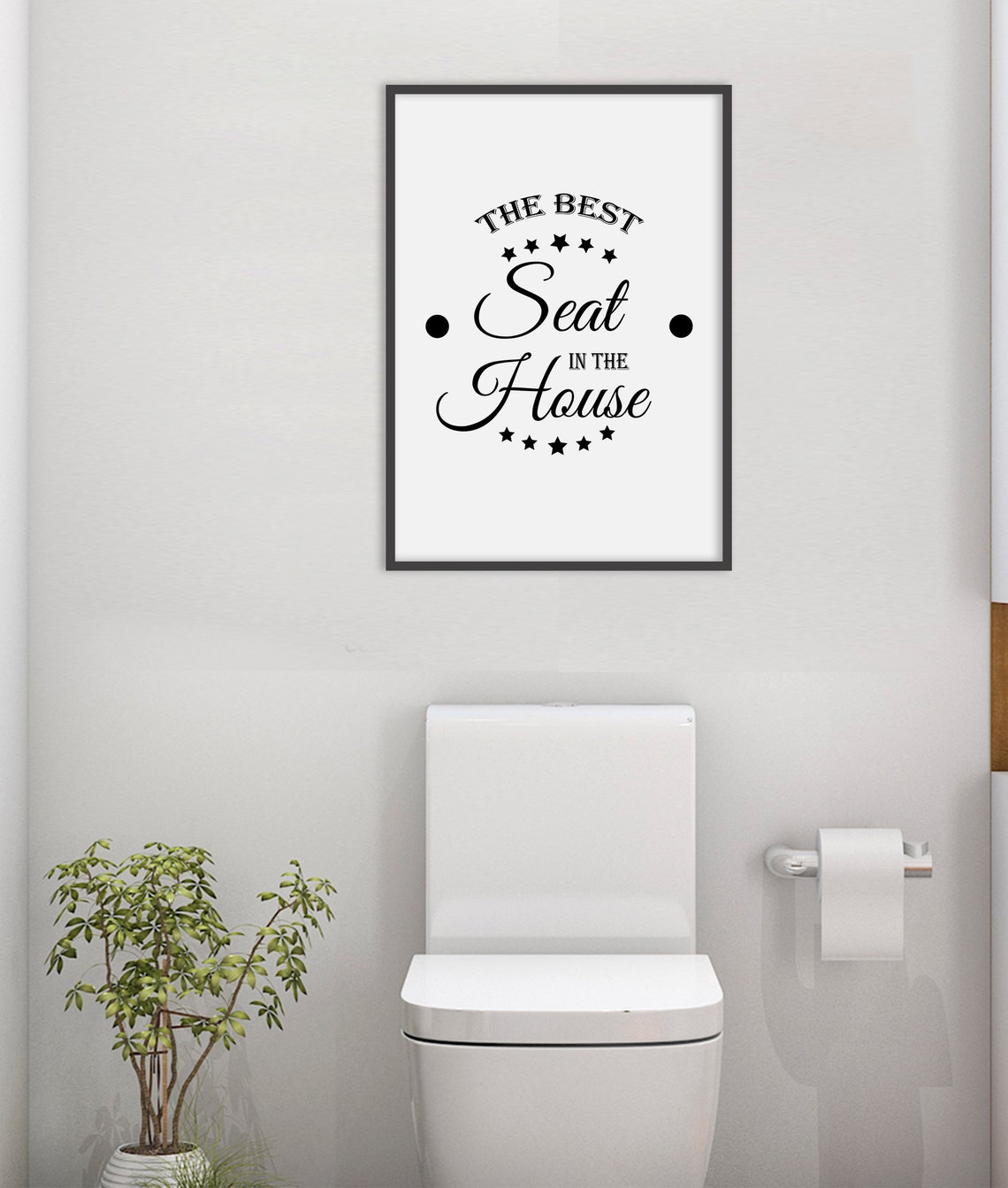 The Best Seat In The House Funny Bathroom Quote Typography Art Poster - Image 3