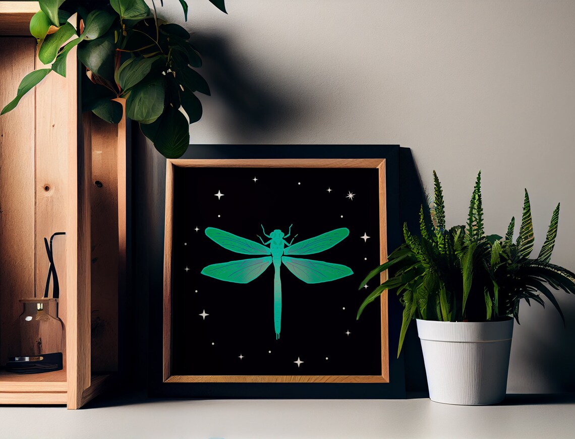 Dragonfly Vintage Linocut Remix, Spirit Animal