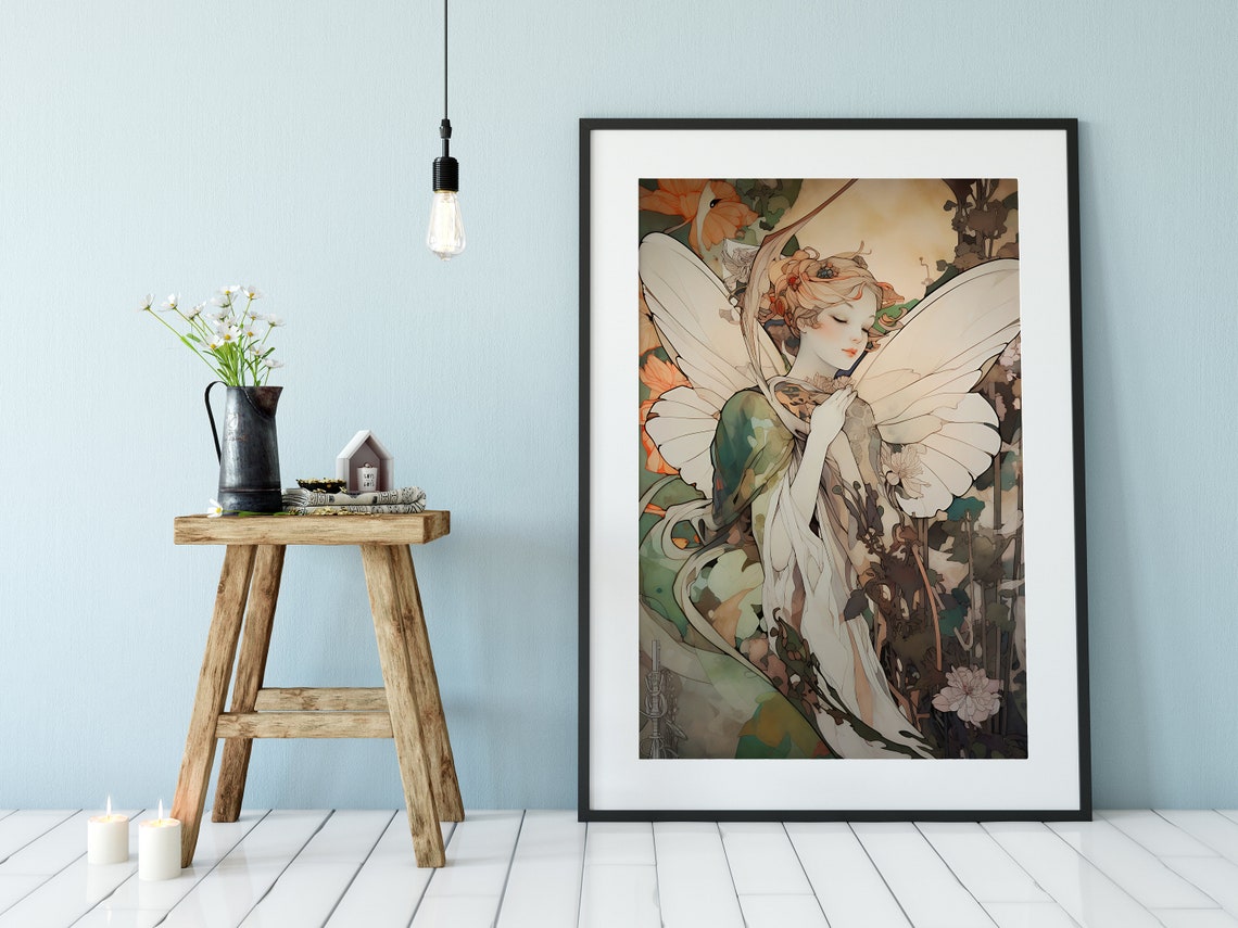 Vintage Fairy Poster, Mystical Fairy Art - Image 2