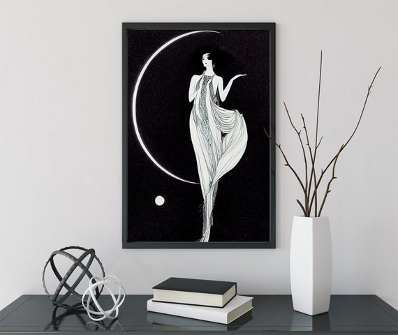 Moon Goddess Art Nouveau Poster, Harry Clarke Style