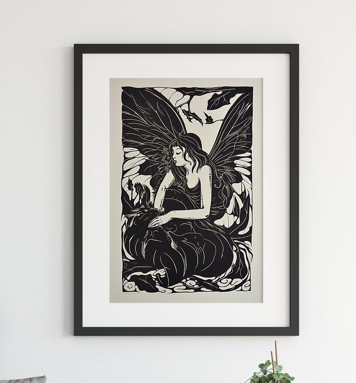 Vintage Fairy Butterfly Poster Print