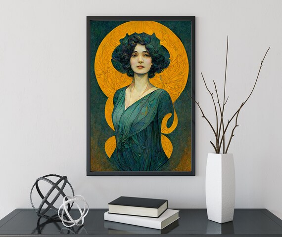 Art Nouveau Goddess, Vintage Style Poster Print