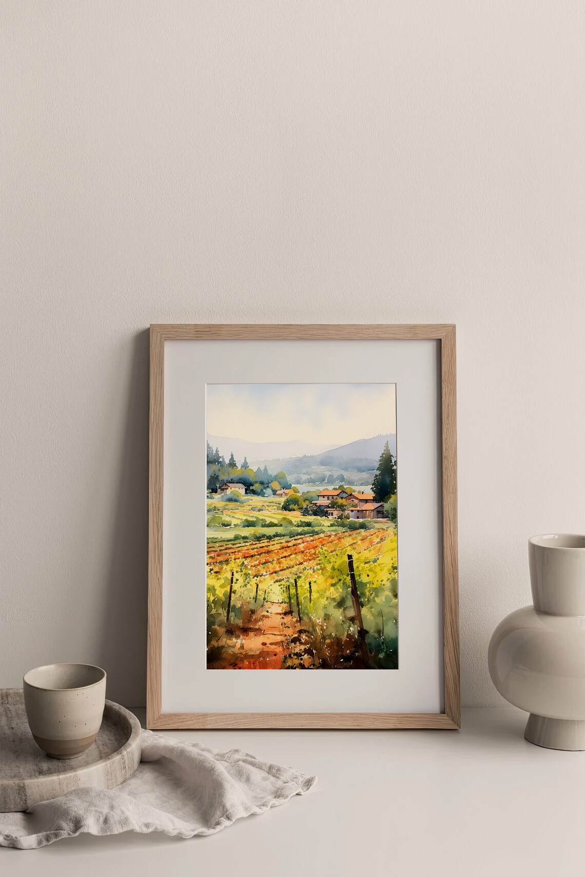 Napa Valley Vineyard Watercolor Art Print - Image 2