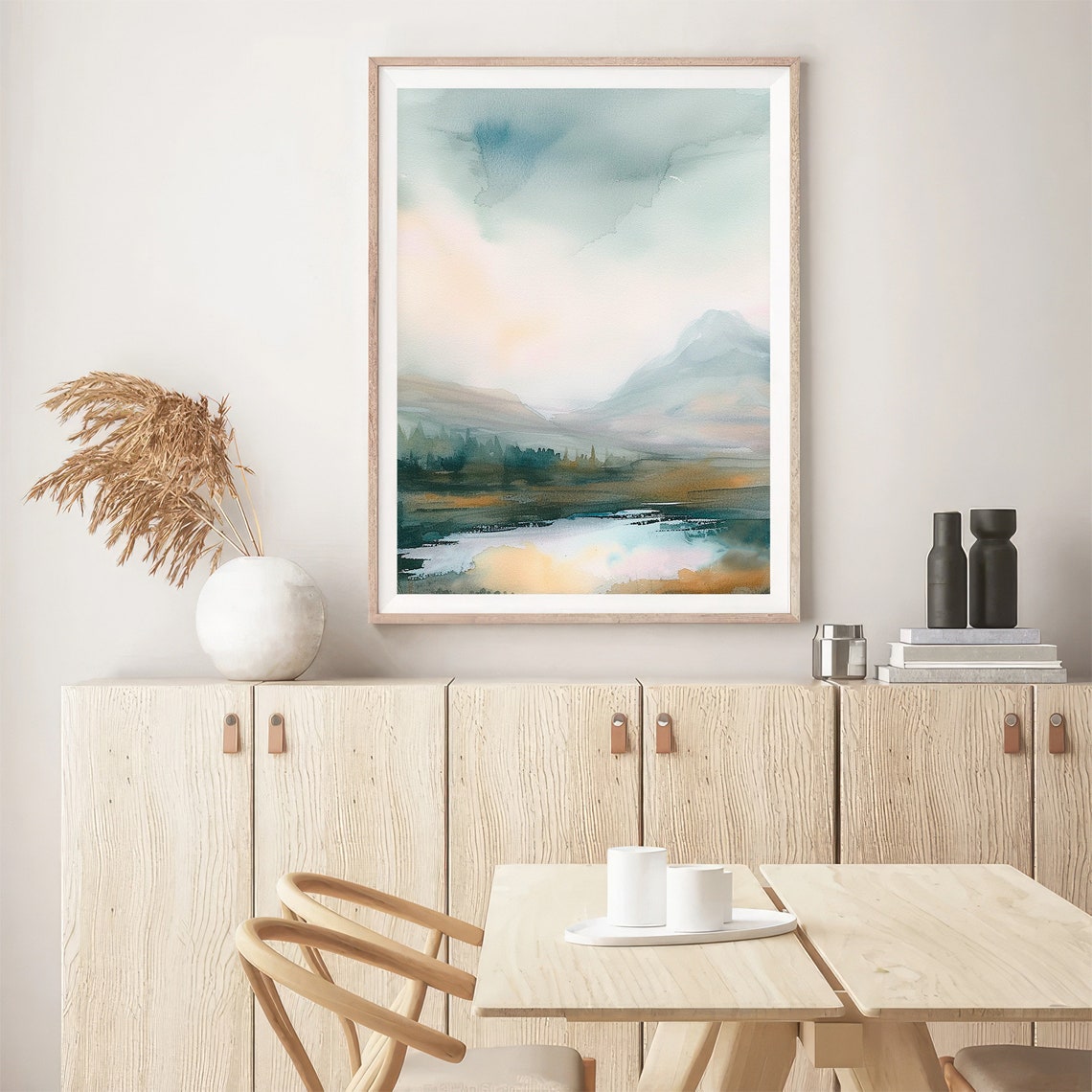 Dingle Peninsula Watercolor Misty Mountain Lake Ireland Poster - Image 3
