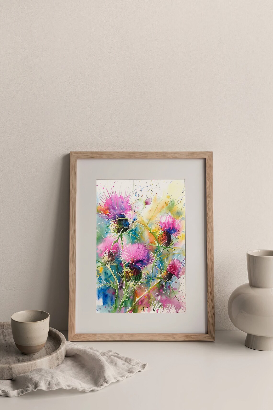 Thistle Watercolor Painting Floral Wall Art Print - Image 4