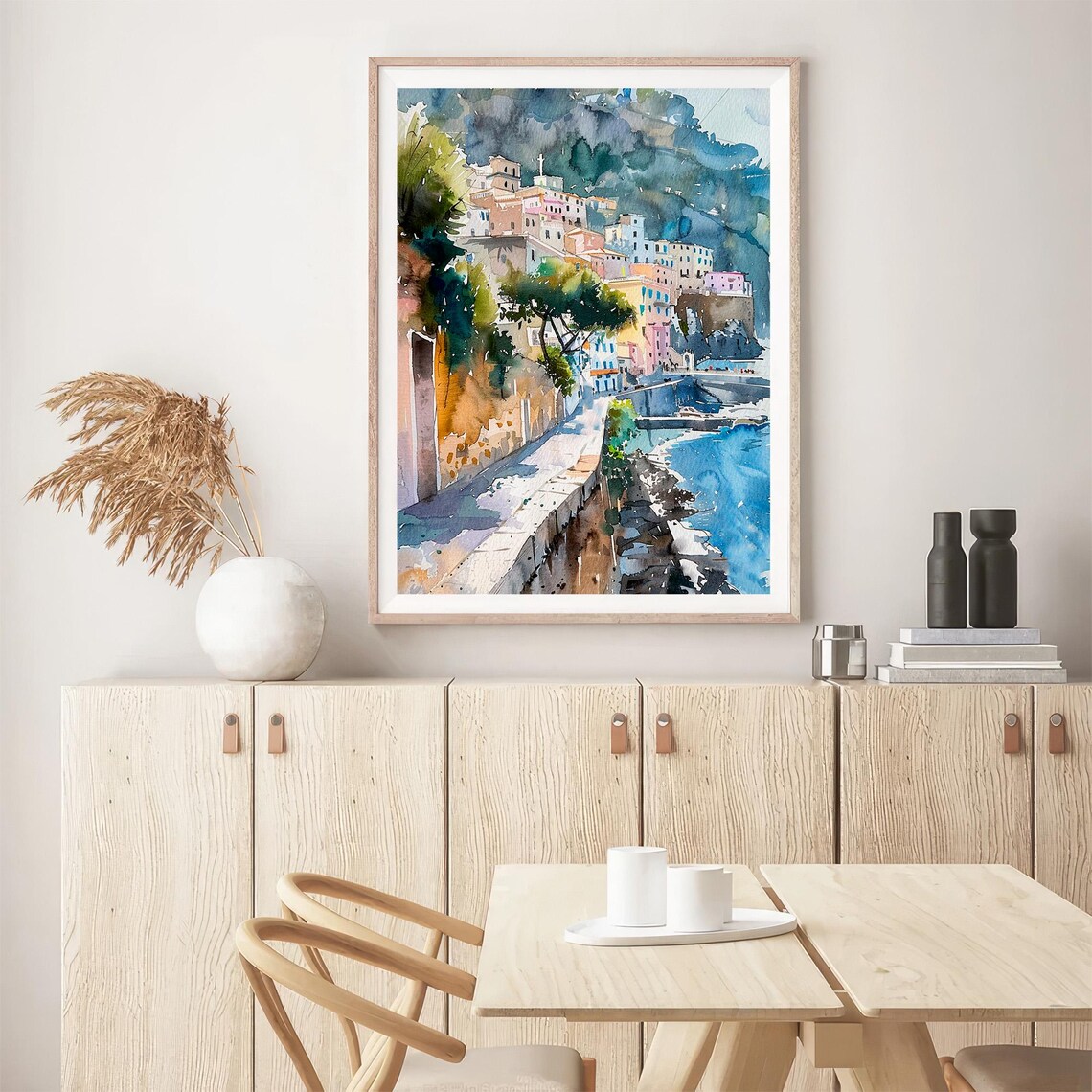 Sorrento Cityscape Watercolor Art Print, Italy - Image 5